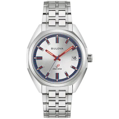 Bulova Jet Star Quartz Silver Dial Mens Watch 96k112 (красный, mbz121921)-0