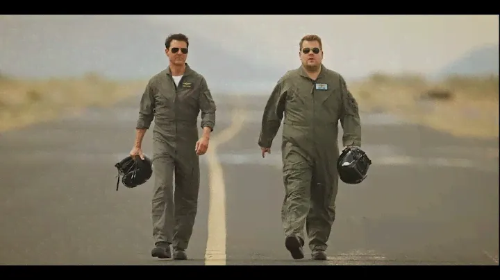 Tom Cruise and James Corden in Top Gun Fighter Jet L 39